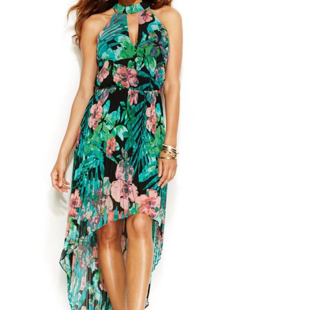 COPY - Thalia Sodi Tropical Print Hi-Lo Maxi Dress